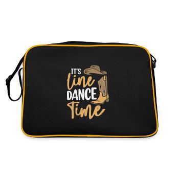 It's Line Dance Time Funny Linedancing Western - Retro Tasche - Schwarz/Gold - Hinten
