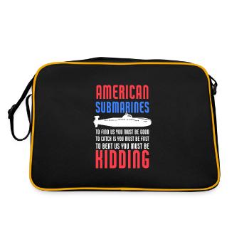 American Submarines Funny Patriotic Navy US - Retro Bag - black/gold - Back