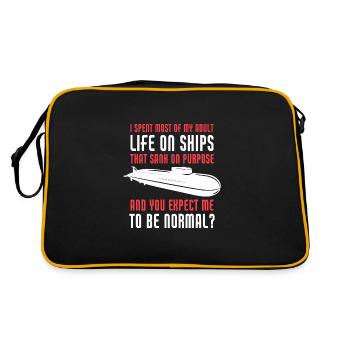 I Spent Most Of My Adult Life On Ships Navy - Retro Bag - black/gold - Back