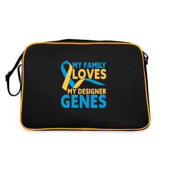 My Family Loves My Designer Genes Down Syndrome - Retro Bag - black/gold - Back