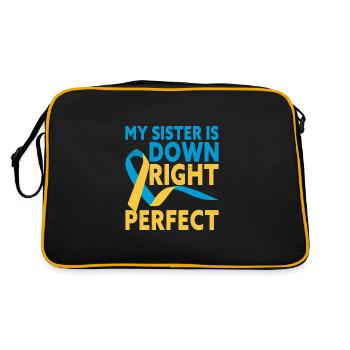 My Sister Is Down Right Perfect Down Syndrome - Retro Bag - black/gold - Back