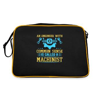 Drôle de machiniste Opérateur de machine Usinage - Sac Retro - noir/or - Dos