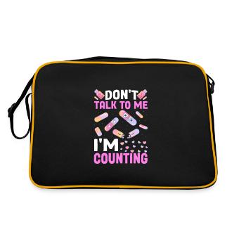 Don't Talk to Me I'm Counting Funny Pharmacist - Retro Tasche - Schwarz/Gold - Hinten