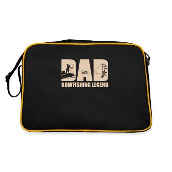 Bogenfischer Papa - Retro Tasche - Schwarz/Gold - Hinten