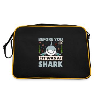 It Was A Shark Funny Amputee Prosthetic Surgery - Retro Bag - black/gold - Back