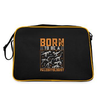 Born To Be A Paleontologist Funny Dinosaur Bone - Retro Bag - black/gold - Back