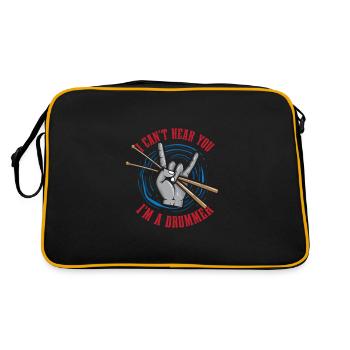 Je ne peux pas t’entendre, je suis un batteur drôle de batterie - Sac Retro - noir/or - Dos