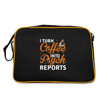 Funny Psychologist I Turn Coffee Into Psych - Retro Bag - black/gold - Back