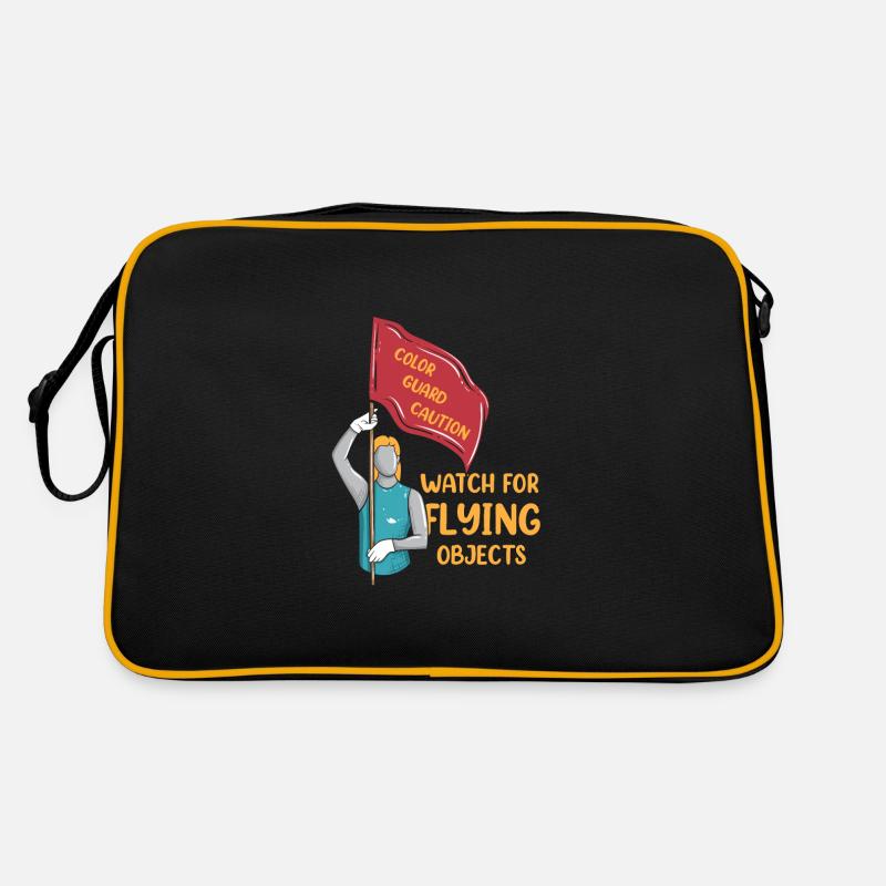 Color Guard Caution Watch For Flying Objects Funny Retro Tasche
