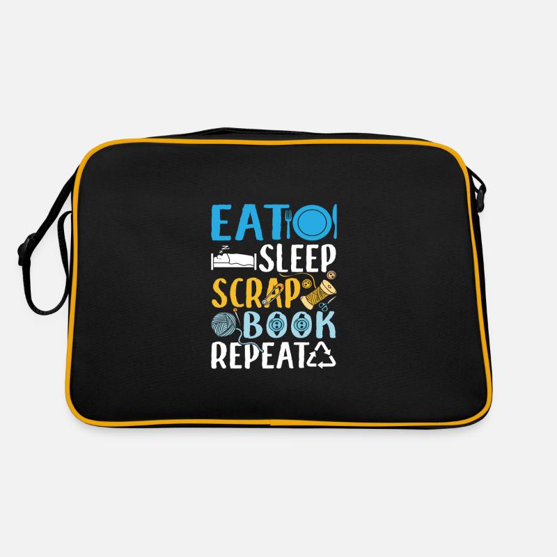 Manger Sleep Scrapbook Répéter Funny Scrapbooking Sac Retro