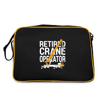 Retired Crane Operator Heavy Equipment Operator - Retro Tasche - Schwarz/Gold - Hinten