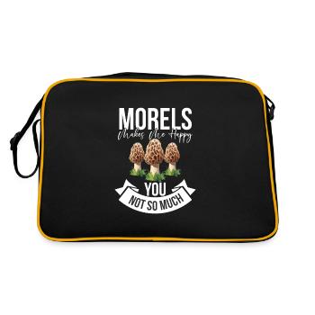 Pilzsammler und Pilz Freunde - Retro Tasche - Schwarz/Gold - Hinten