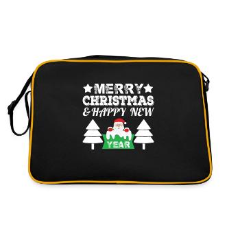 Frohe Weihnacht und besinnliches Heilig Abend - Retro Tasche - Schwarz/Gold - Hinten
