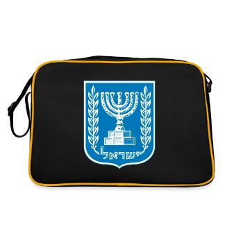 Menorah The Seven-Branched Candlestick, Israel Judaism - Retro Bag - black/gold - Back