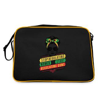 Stop regulating women and start regulating guns - Retro Bag - black/gold - Back