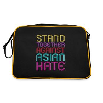 asiatisch ameriStehen Sie Gemeinsam Gegen Hass Geg - Retro Tasche - Schwarz/Gold - Hinten