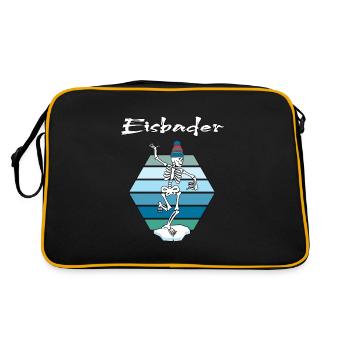 Bain de glace Un nageur d’hiver va se baigner sur glace - Sac Retro - noir/or - Dos