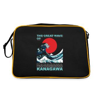 The Great Wave of Kanagawa, Japan - Retro Bag - black/gold - Back