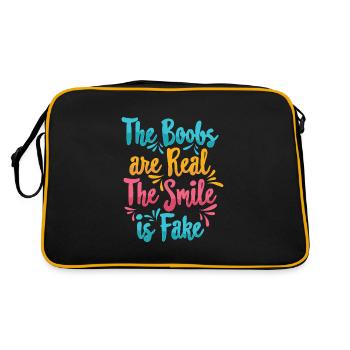 Boobs are real Smile is fake - Sac Retro - noir/or - Dos