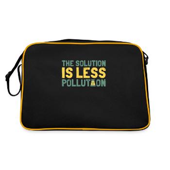 Climate change activist solution is less CO2 - Retro Bag - black/gold - Back