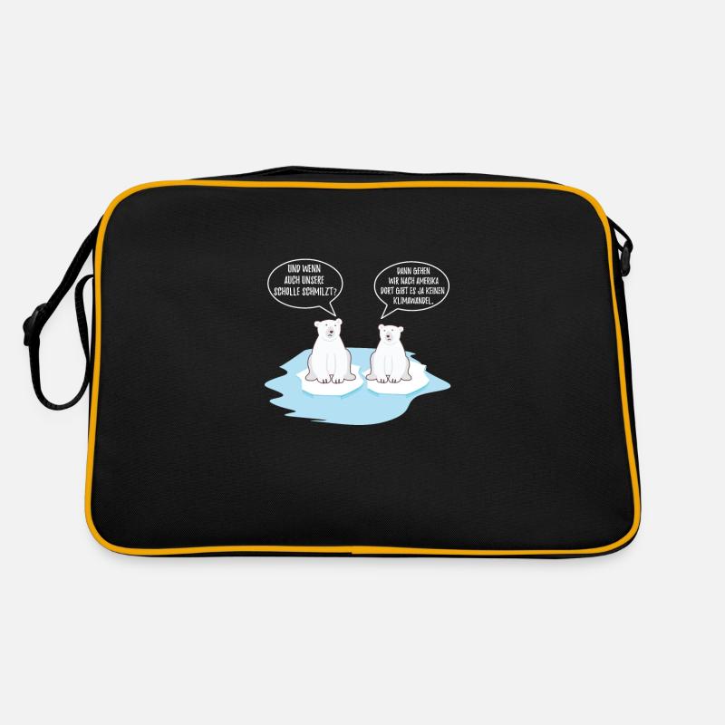 Klimawandel Eisbär Pinguin Spruch schmelzen Retro Tasche