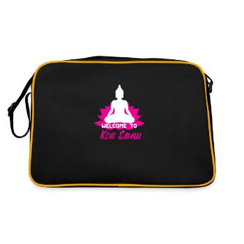 Thailand Koh Samui Buddha Yoga - Retro Tasche - Schwarz/Gold - Hinten