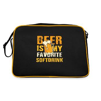 Bier Säufer Lustiges Geschenk - Retro Tasche - Schwarz/Gold - Hinten
