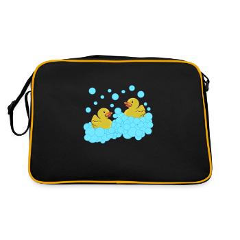 Rubber ducks rubber ducks soap bubbles - Retro Bag - black/gold - Back