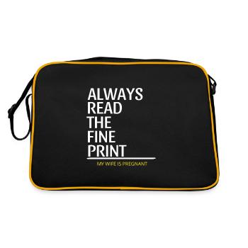 Always Read The Fine Print Pregnancy Announcement - Retro Bag - black/gold - Back