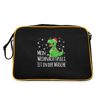 Mein Weihnachtspulli ist in der Wäsche Shirt Ugly - Retro Tasche - Schwarz/Gold - Hinten