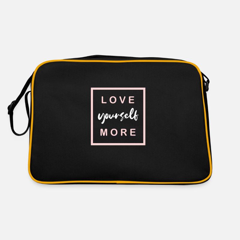 Love yourself more - Retro Bag - black/gold