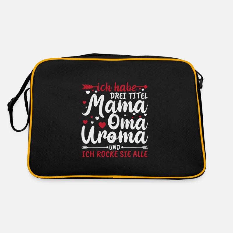 Urgroßmutter Uroma Geschenkidee - Retro Tasche - Schwarz/Gold