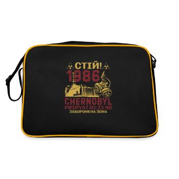 1986 Chernobyl kyrillisch Geschenk Radiation - Retro Tasche - Schwarz/Gold - Hinten