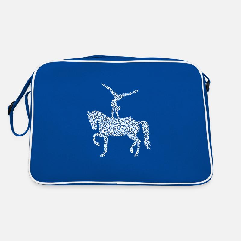 Voltigieren Silhouette Mädchen Reiterin Geschenk Retro Tasche
