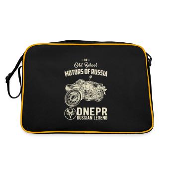 Dnepr Russian Legend Old School Beiwagen Motorrad - Retro Tasche - Schwarz/Gold - Hinten