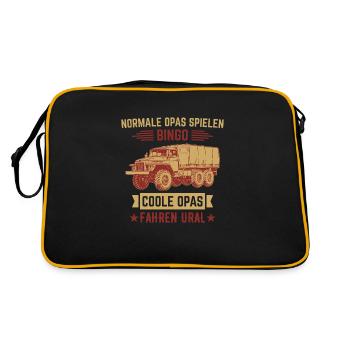 Normale opas bingo URAL Fahrer sowjetische Beruf - Retro Tasche - Schwarz/Gold - Hinten