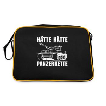 Ich bin ein panzer opa Tiger Panzer Bundeswehr - Retro Tasche - Schwarz/Gold - Hinten