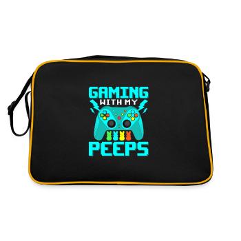 Gaming Quote Gaming avec My Peeps Gaming - Sac Retro - noir/or - Dos