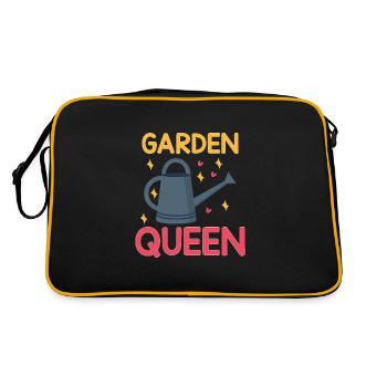 Garten Zitat Garten Queen - Retro Tasche - Schwarz/Gold - Hinten