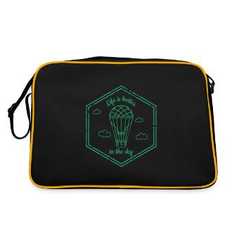 La vie est meilleure dans le ciel en montgolfière - Sac Retro - noir/or - Dos