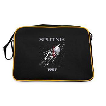 USSR Soviet Stars Gagarin Sputnik 1957 - Retro Bag - black/gold - Back