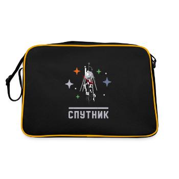 USSR Soviet Stars Gagarin Sputnik - Retro Bag - black/gold - Back