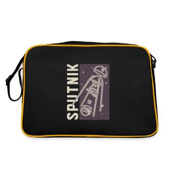 USSR Soviet Stars Gagarin Sputnik Vintage - Retro Bag - black/gold - Back