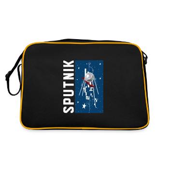 USSR Soviet Stars Gagarin Sputnik Vintage - Retro Bag - black/gold - Back