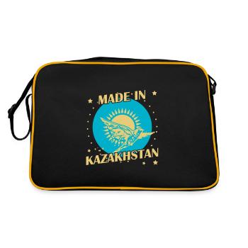Fabriqué au Kazakhstan Armoiries Kazakh Kazakh Kazakh - Sac Retro - noir/or - Dos