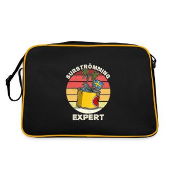 Sürströmming Fisch Gammelfisch Dose Spruch - Retro Tasche - Schwarz/Gold - Hinten