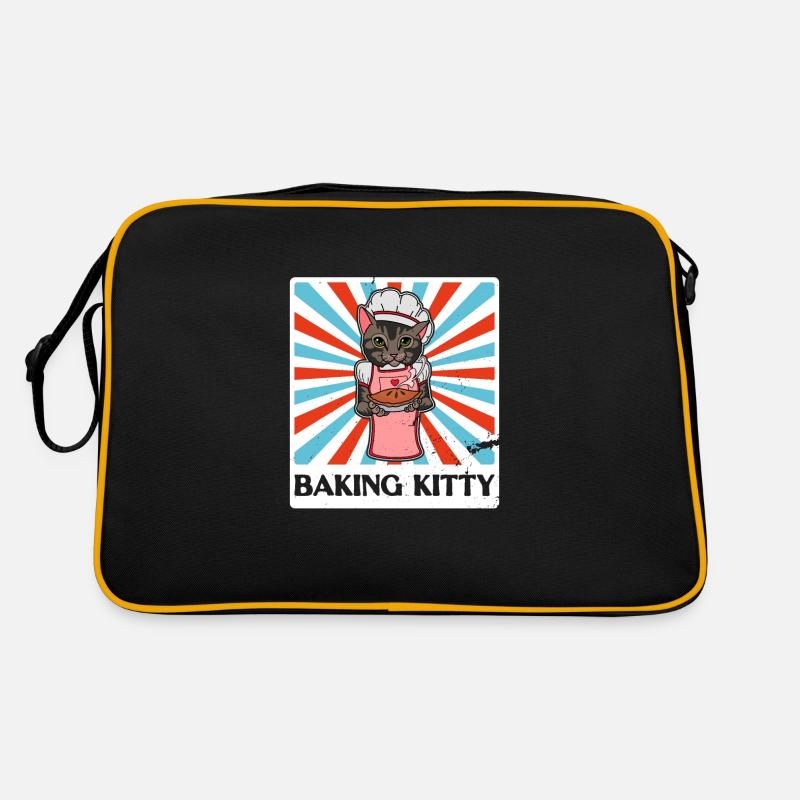 Katzenliebhaber Brötchen Backen Bäcker Spruch Retro Tasche