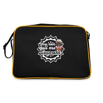 Baker Baking Cat Hobby Baker Dessert Cake - Retro Bag - black/gold - Back