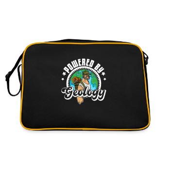 Geology Mountains Stones Geologist Hammer Saying - Retro Bag - black/gold - Back