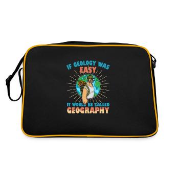 Geologist Fossils Profession Stones Hammer Saying - Retro Bag - black/gold - Back